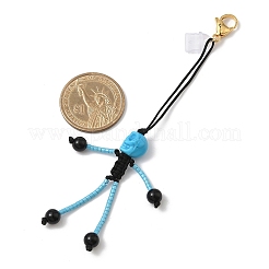 Подвеска в виде скелета на тему Хэллоуина из стеклянных семян&nbsp;HJEW-MZ00284-01