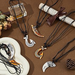 6шт. набор из 6 подвесок из смолы в разных стилях&nbsp;NJEW-FI0001-27