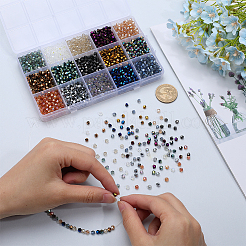 2400 шт. 15 стиля гальванических стеклянных бусин&nbsp;EGLA-SP0001-02