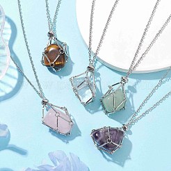 Ожерелья из нержавеющей стали 304 с цепочкой из троса&nbsp;NJEW-JN04715-01