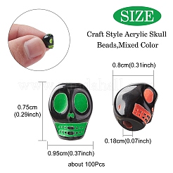 Непрозрачные черные акриловые бусины&nbsp;MACR-YW0002-80