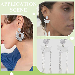 80 шт. фурнитура для сережек-гвоздиков из нержавеющей стали 304&nbsp;STAS-ME0001-44