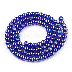 Гальванизируйте прозрачное стекло бисер нитей&nbsp;GLAA-T032-T4mm-AB15