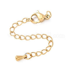 Удлинитель цепочки из нержавеющей стали 304 с подвесками в форме капли.&nbsp;STAS-G383-06G