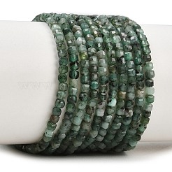 Натуральные изумрудные бисерные пряди&nbsp;G-B175-C04-2x2mm
