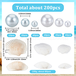 140 шт. 3 стиля АБС пластик имитация жемчуга круглые бусины&nbsp;KY-SP0001-64