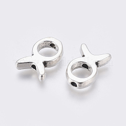 Пасхальная тема античное серебро тибетский стиль рыба Иисус/христиан ихтис ихтус&nbsp;X-LF1691Y