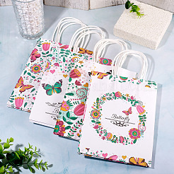 8 шт. 4-х видов прямоугольных бумажных подарочных пакетов с рисунком бабочек&nbsp;CARB-TA0001-09