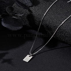 1 шт. ожерелье с подвеской в виде прямоугольника из нержавеющей стали&nbsp;NJEW-LP0001-34B-P