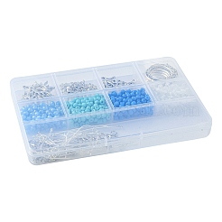 Наборы ювелирных украшений с подвесками из стекла и сплава на тему океана «сделай сам»&nbsp;DIY-FS0006-16