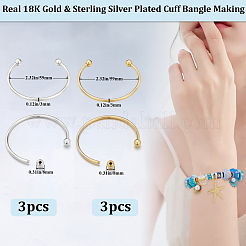 Изготовление браслета-манжеты из латуни 6 цветов 2шт.&nbsp;KK-BBC0022-73