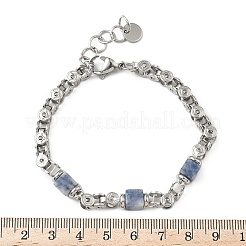 Браслеты-цепочки из натуральной голубой пятнистой яшмы для женщин&nbsp;BJEW-Z148-06P-05