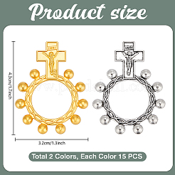 30 шт. двухцветные четки-подвески из цинкового сплава на одну декаду&nbsp;FIND-PH0028-95
