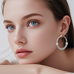 2 пара сережек-колец из нержавеющей стали 304 двух цветов&nbsp;EJEW-BBC0001-73B