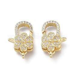 Латунный микро pave прозрачный кубический цирконий лобстер&nbsp;LS-ZIRC-Q024-18G