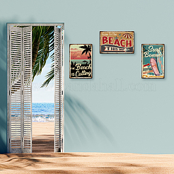 Старинный металлический оловянный знак&nbsp;AJEW-WH0189-448