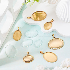 Оправы для подвесок из нержавеющей стали 304 в виде кабошонов&nbsp;STAS-TA0001-47F