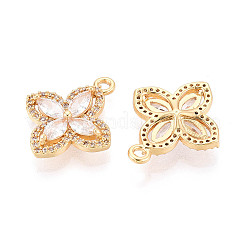 Латунные микропаве прозрачные подвески с фианитом&nbsp;KK-T077-50G