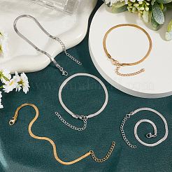 12 шт. 2 цвета браслеты-змейки из нержавеющей стали в стиле хип-хоп для мужчин&nbsp;BJEW-SC0001-35