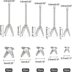 100 шт. 5 стиля фурнитуры для сережек-гвоздиков из нержавеющей стали 304&nbsp;STAS-UN0022-10P