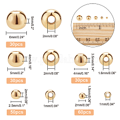 200 шт. латунные разделительные бусины 5-х размеров&nbsp;KK-AR0002-03