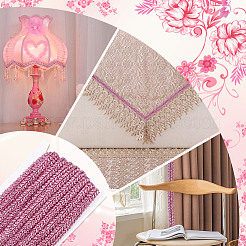 Блестящая металлизированная полиэстеровая плетеная кружевная отделка&nbsp;OCOR-WH0060-46A