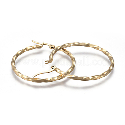 201 большие серьги-кольца из нержавеющей стали&nbsp;LS-EJEW-A054-06C-G