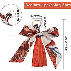 3шт 3 цвета pu искусственная кожа брелок с кисточкой&nbsp;KEYC-CA0001-30