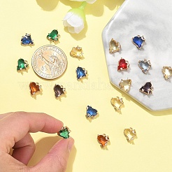 20 шт. латунный микропаве кубический цирконий со стеклянными подвесками&nbsp;KK-YW0002-93