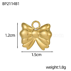 Подвески-бантики из нержавеющей стали 304&nbsp;STAS-OY004-38G