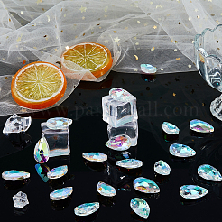 50 шт. стеклянные граненые бусины-капли&nbsp;FIND-FH0016-62