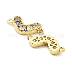 Подвески-сердечки с латунным паве из прозрачного кубического циркония&nbsp;KK-M324-11G