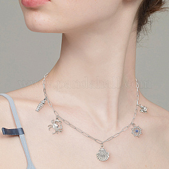 6 шт. 2-х цветные цепочки-скрепки из нержавеющей стали 304&nbsp;NJEW-SC0001-58B