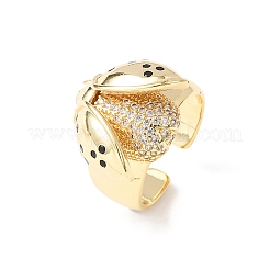 Регулируемые латунные манжеты с микропаве из кубического циркония&nbsp;RJEW-H263-263A-G