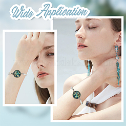 5шт. браслеты из нержавеющей стали 304 с плоским круглым кабошоном&nbsp;DIY-BBC0001-72