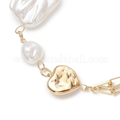 Браслеты-цепочки из АБС-пластика с имитацией жемчуга&nbsp;BJEW-JB13094