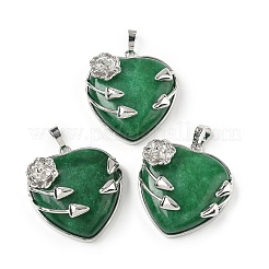 Подвески в форме сердца из смешанных натуральных и синтетических камней&nbsp;G-S391-01