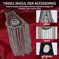 2 шт. железные и стеклянные эполеты аксессуары для костюма&nbsp;DIY-FH0009-04B