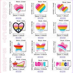 24 шт. 12 стиля радужных ПВХ-кабошонов&nbsp;FIND-TA0005-48