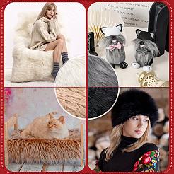 1 комплект бахромы из искусственной шерсти&nbsp;DIY-GF0004-97