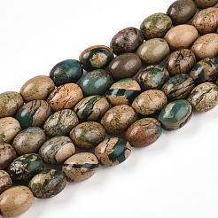 Нити бусин из натурального камня вердит&nbsp;G-N346-02B-06