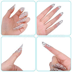 10 шт. полые железные накладки на ногти для пальцев&nbsp;MRMJ-GL0001-20P