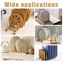 Деревянная кухонная сушилка для посуды&nbsp;AJEW-WH0270-334