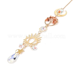 Кольцо из натурального агата в проволочной обертке с подвеской «Древо жизни»&nbsp;HJEW-K046-05G-05