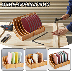 Деревянная полка для хранения компакт-дисков с 10 слотом&nbsp;ODIS-WH0043-94