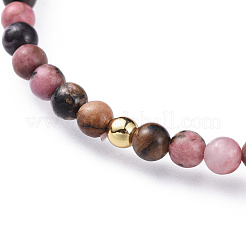 Естественно Родонит стрейч браслеты&nbsp;BJEW-JB04556-01