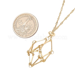 304 нержавеющая сталь пустой макраме мешочек кулон сингапурская цепочка ожерелье изготовление&nbsp;NJEW-JN05279