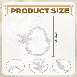 1 шт. пластиковые ремешки для мобильного телефона с сердечками и бантом для женщин&nbsp;AJEW-LP0004-63