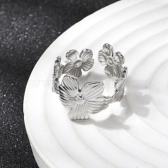 5 шт. открытые манжеты из нержавеющей стали 304 для женщин&nbsp;RJEW-K313-11P