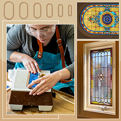 6шт 6 набора шаблонов для МДФ-панелей для стекла&nbsp;DIY-WH0308-698C